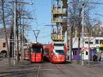 HTM Strassenbahn 3126 und 4014 Buitenhof, Den Haag d18-03-2025.
