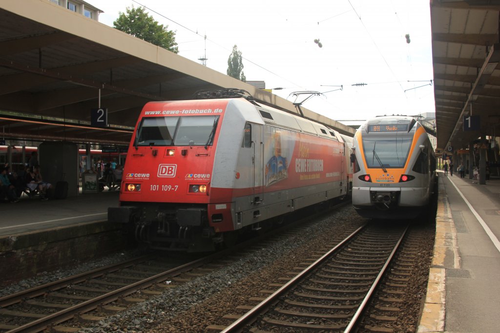 101 109-7 und Eurobahn am 27.08.2012 in Wuppertal Hbf