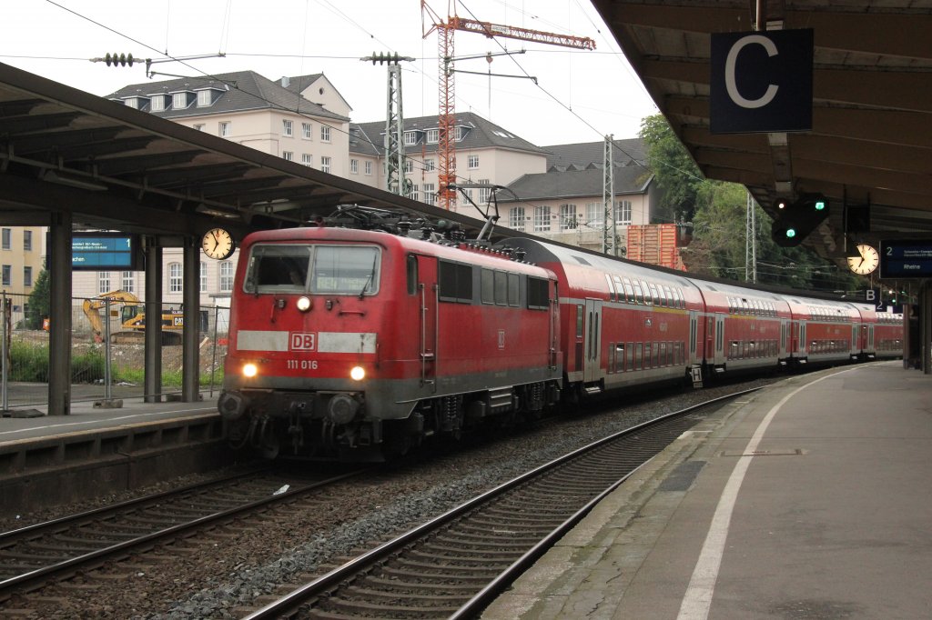 111 016 in Wuppertal Hbf am 20.07.2012