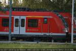 DB 422 020 / 422 520-7 hat die Nummer zustzlich im gelben Streifen der 1. Klasse. Der Triebzug ist fr die S-Bahn Rhein-Ruhr bestimmt (Hennigsdorf, 23.10.2008)