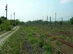 Ehemalige Gtergleise am westlichen Gleisvorfeld in Naumburg (Saale) Hbf; 01.05.2009