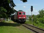 DB 232 556-3 mit einem Zementzug (Scke in Ganzwagen) aus Karsdorf bei Durchfahrt in Kleinjena; 08.06.2006 (Foto: Thomas Menzel)