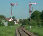 Flgelsignale Richtung Nebra im Bf Laucha; 14.08.2008