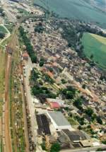 1992 war im Bahnhof Laucha (Unstrut) noch jede Menge Betrieb; 28.05.1992 (Foto: Peter Hollburg)