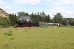 Leipziger Dampf KulTour 52 8079-7 mit dem DZ 88309  Salzland-Express  von Magdeburg Hbf nach Karsdorf Bbf, am 13.09.2025 auf der #Unstrutbahn in Balgstädt. (Foto: Dietmar Langer)
