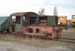 LKM 49814, Baujahr 1952, am Zementwerk Karsdorf. Sie war in der Zellstoff- und Papierfabrik Trebsen (BT Tannroda 2) im Einsatz und wurde um 1988 an das Zementwerk Karsdorf ausgeliefert; 11.03.2002 (Foto: Ralph Mildner)