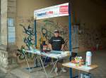 Der Nachwuchs half an unserem Infostand in Freyburg auch tatkrftig mit. Felix aus Erfurt - vielleicht ein zuknftiges Mitglied unserer IG. Ihm hat der Tag auch sehr viel Spass bereitet; 12.09.2009 