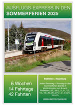 In den Sommerferien vom 28.06. bis zum 10.08.2025 hat die IG Unstrutbahn e.V. jeden Samstag und Sonntag jeweils 3 Zge zwischen Roleben in Thringen und Naumburg (S) in Sachsen-Anhalt organisiert. Dazu werden die Regionalbahnen der Regionalverkehre Start Deutschland GmbH aus Naumburg (S) Ost ab Wangen (U) bis Roleben verlngert. www.unstrutbahn.de/#zug