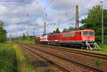 FWK 155 119 + 143 936 + 143 822 und EBS V200 507 am 05.06.2025 beim pausieren in Naumburg (S) Hbf. (Foto: Reinhold Kreschinski)