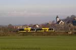 Hier ist der Sonderzug von Roleben nach Naumburg (Saale) Ost kurz vor Kleinjena unterwegs; 30.11.2008 (Foto: Hans-Peter Waack, bahnmotive.de)