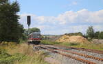 CLR 628 227 als DZ 20181 aus Klostermansfeld, am 13.09.2025 im Bahnhof Laucha (U). Die  Wipperliese  kam zum Winzerfest in Freyburg (U) ins Unstruttal.