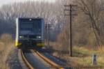 Burgenlandbahn 672 917-2  Erben Luther  + 672 903-2  Stadt Nebra  als Sonderzug von Roleben nach Naumburg (Saale) Ost kurz vor Balgstdt; 30.11.2008 (Foto: Hans-Peter Waack, bahnmotive.de)