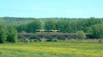 Zwei VT 672 der Burgenlandbahn als RB 25972 von Naumburg (Saale) Ost nach Nebra auf dem Unstruthochwasserviadukt bei Kirchscheidungen; 11.05.2008 

