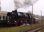 Eine Dampflok und viel Dampf ist ein Muss bei unserem 2. Dampflokfest in Karsdorf; 21.10.2007