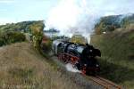 DR 41 1144-9 mit dem  ROTKPPCHEN-EXPRESS  von Altenburg nach Freyburg (Unstrut) bei Mertendorf; 05.10.2008 (Foto: Andreas Leipoldt) 
