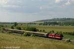 Hier ist der Leerzug auf der Rckfahrt von Karsdorf nach Freyburg (Unstrut) am  Hohn  hinter Laucha zu sehen; 07.06.2008 (Foto: Andreas Leipoldt)