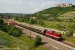 MTEG 204 354-5 mit dem DPE 99819  ROTKPPCHEN-EXPRESS  von Freyburg (Unstrut) nach Glauchau (Sa) bei der Ausfahrt in Freyburg (Unstrut); 07.06.2008 (Foto: Andreas Leipoldt)