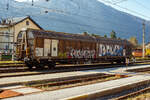 Vierachsiger Drehgestell-Großraum-Schiebewandwagen 31 81 2882 135-8 A-RCW, der Gattung Habbiillns, der Rail Cargo Austria (zur ÖBB), abgestellt am 03 April 2025 im Bahnhof Ebensee am Traunsee an der Salzkammergutbahn, leider beschmiert.

Diese Wagen sind speziell geeignet für den Transport von empfindlichen Gütern auf Paletten bzw. Papierrollen. Schützt vor Nässe und Transporteinwirkungen. Die Schiebewände können von einer Person bewegt werden. Bindemöglichkeiten für Ladungen sind 2 x 16 im Wagenboden und 2 x 4 an den Ecksäulen vorhanden.

TECHNISCHE DATEN:
Spurweite: 1.435 mm (Normalspur)
Anzahl der Achsen: 4 (in zwei Drehgestellen)
Länge über Puffer: 23.270 mm
Drehzapfenabstand: 17.700 mm
Achsabstand im Drehgestell: 1.800 mm
Ladefläche: 60,3 m²
Ladevolumen: 161,6 m³
Ladeflächenlänge: 21.500 mm, mit 5 verriegelbaren Trennwänden
Ladeflächenbreite: 2.840 m
Höhe der Ladefläche über S.O.: 1.200 mm 
Eigengewicht: 27.500 kg
Max. Zuladung: 62,5 t ab Streckenklasse D
Höchstgeschwindigkeit: 100 km/h (beladen) / 120 km/h (leer)
Bremse: KE-GP-A (LL)
Kleinster befahrbarer Kurvenradius: 60 m
Intern. Verwendungsfähigkeit:  RIV

Die Bedeutung der Gattungs- und Kennbuchstaben (hier Habbiillns):
H = Gedeckter Wagen in Sonderbauart
bb = bei Wagen mit zwei Radsätzen, Ladelänge 14 m und mehr
ii = öffnungsfähige Schiebewände (verstärkte Ausführung)
ll = verriegelbare/bewegliche Trennwände
n = Lastgrenze > 60 t
s = Höchstgeschwindigkeit 100 km/h (beladen)