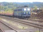 DP 55 angehngt an einem Holzzug bei der Verladung in Arnsberg (06.10.09).
