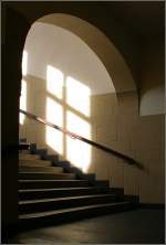 Stuttgart-Feuerbach, Treppenaufgang zum Bahnsteig in Richtung Stuttgart Hbf. 26.10.2008 (Matthias)