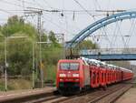 DB Cargo Lockomotive 152 103-8 mit Gterzug Gleis 4 Bahnhof Salzbergen 17-04-2025.

DB Cargo locomotief 152 103-8 met goederentrein spoor 4 station Salzbergen 17-04-2025.