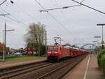 DB Cargo Lockomotive 152 103-8 mit Gterzug Gleis 4 Bahnhof Salzbergen 17-04-2025.

DB Cargo locomotief 152 103-8 met goederentrein spoor 4 station Salzbergen 17-04-2025.