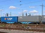 Sggrs Eurowagon Gelenk-Containertragwagen aus Holland mit Nummer 37 TEN 84 NL-EUWAG 4950 ???-? Gterbahnhof Oberhausen West, Deutschland 11-07-2024.

Sggrs gelede containerdraagwagen uit Nederland van Eurowagon met nummer 37 TEN 84 NL-EUWAG 4950 ???-? goederenstation Oberhausen West, Duitsland 11-07-2024. 

