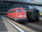 110 414-0 hat einen Sonderzug zum rztestreik nach Berlin gebracht. September 2008