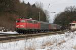 115 302 mit DZ 13275 „Skiloberen“ (Kopenhagen – Bludenz) am 28.02.2009 in Aling.