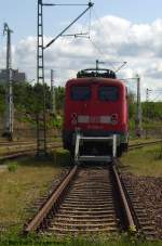 Das Ende der Oberleitung, der Gleise, fr 115 224-8? Tag der offenen Tr im BW Rummelsburg, September 2008