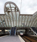 Der DB ICE-3M (BR 406) Tz 4611  Düsseldorf  hat am 03.10.2015, als ICE 18 von Frankfurt a.M. Hbf via Köln Hbf nach Bruxelles-Midi, den Bahnhof Liège Guillemins (Lüttich-Guillemins) erreicht.