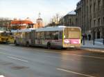 Gelenkbus im Spandau am rathaus, Januar 2009