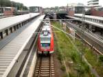 Bhf Gesundbrunnen mit S-Bahnzug aus Stuttgart als S21 nach Sdkreuz, Berlin Juli 2009