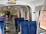 Innenansicht S-Bahn aus Bayern, hier in Berlin-Gesundbrunnen, Juli 2009