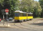 Solowagen KT4D aus rahnsdorf (Waldschenke) kommend, biegt in die Blschestrasse ein, Friedrichshagen 17.5.2009