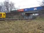 U-bahn und Eisenbahn bei Biesdorf, Januar 2009