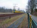 U-Bahn bei Biesdorf an einem trben Januartag 2009
