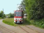 Letzter KT4D, dahinter Gotha-Tw in der Schleife Sandow - Cottbus 6.6.2009