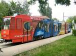 Tatra-Zug an der Hst. Jessner Strasse, Cottbus 6.6.2009