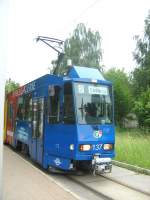 Tatra-Zug der Linie 2 nach Strbitz, Cottbus 6.6.2009