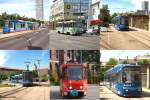 Linienverkehr heute in Frankfurt/Oder: Niederflurwagen und noch einige Tatras - Fotos vom 9.5.2009 (Montage)