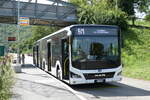 (278'826) - PostAuto Nordschweiz - BL 213'883/PID 12'418 -  MAN (ex RSVG Troisdorf/D Nr. 2808) am 14. August 2025 beim Bahnhof Aesch