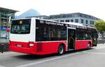 (279'238) - PostAuto Bern - BE 654'090/PID 12'339 - MAN (ex Dr. Richard, A-Wien Nr. 1419) am 19. August 2025 beim Bahnhof Interlaken Ost