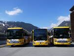 (273'285) - GrindelwaldBus, Grindelwald - Nr. 241/BE 103'241 + Nr. 204/BE 905'204 + Nr. 240/BE 102'240 - Mercedes am 28. Mrz 2025 in Grindelwald, Garage