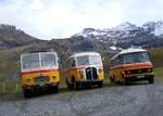 (268'114) - Schmid, Thrishaus - Nr. 9/BE 26'105 - Saurer/R&J (ex Geiger, Adelboden Nr. 9) + Nr. 3/BE 26'760 - Saurer/Gangloff (ex Geiger, Adelboden Nr. 3) + aus Deutschland: Hahn, Mnchen - Nr. 6/M-MB 309H - Mercedes (ex Mller, CH-Ennetmoos Nr. 6; ex Portenier, CH-Adelboden Nr. 6/PID 492; ex Geiger, CH-Adelboden Nr. 6) am 12. Oktober 2024 auf dem Bundlger