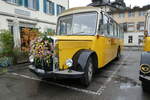 (280'689) - Oldie-Tours Zrisee, Wollerau - Nr. 2/SZ 10'418 - Saurer/R&J (ex Jaggi, Kippel Nr. 4) am 27. September 2025 beim Bahnhof Wdenswil