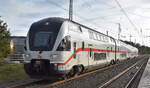 DB Fernverkehr AG mit ihrem KISS  4110 616  (NVR:   93 85 4110 616-8 CH-DB...... ) als IC 2174 nach Rostock Hbf bei der Einfahrt Bahnhof Elsterwerda.