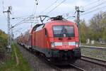 DB Regio AG - Region Nordost, Regionalbereich Berlin/Brandenburg, Potsdam mit ihrer  182 008  [NVR-Nummer: 91 80 6182 008-3 D-DB] und dem RB14 Richtung Bahnhof Berlin Lichtenberg (wahrscheinlich Dienstfahrt) am 11.04.25 Höhe Bahnhof Berlin Hohenschönhausen.