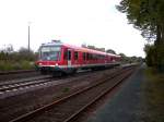 928 645 auf dem neuen Gleis 2 richtung Soltau. (18.10.2009)