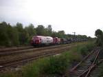 200086 und 160075 der OHE ziehen zusammen einen Panzerzug in den Bahnhof. Spter hat sich 200086 hinten dran gehngt. (15.09.2009)